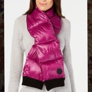 DKNY Quilted Puffer Scarf-Purple